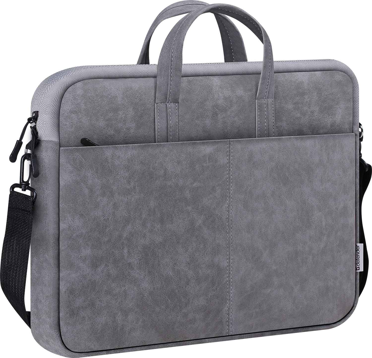 Сумка для ноутбука 15.6 Defender Solid PU шкіра, кишеня, сіра (26088) Сірий на малюнкі №2