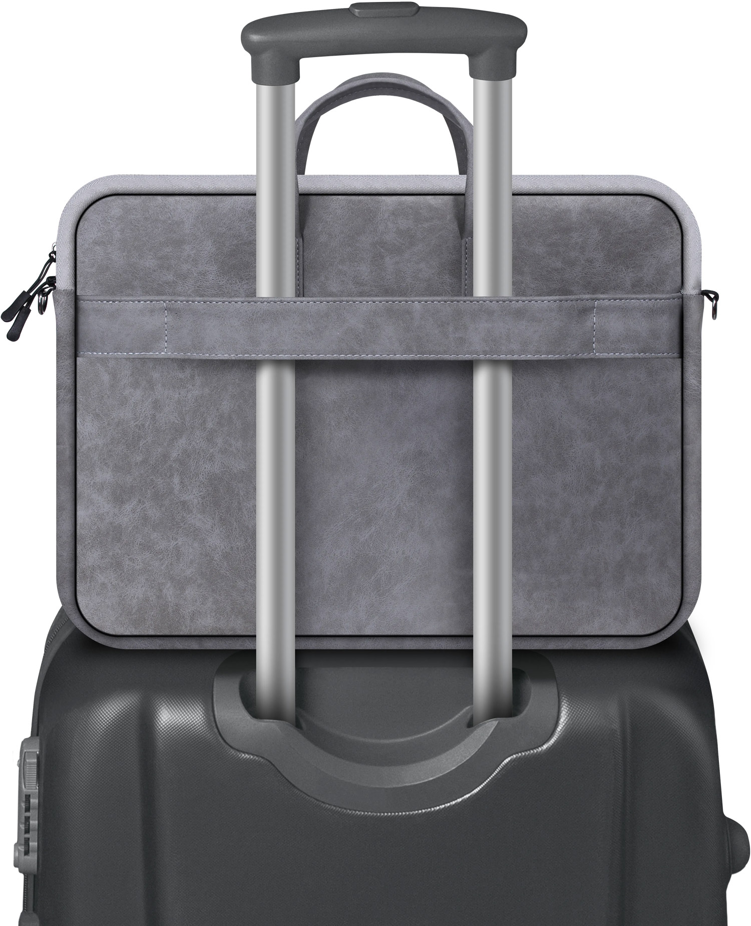 Сумка для ноутбука 15.6 Defender Solid PU шкіра, кишеня, сіра (26088) Сірий на малюнкі №4