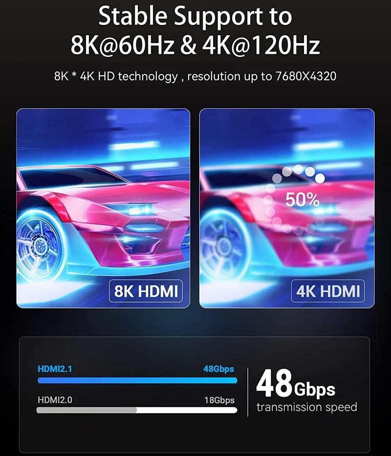 Кабель HDMI M - M, 10.0м, V2.1, Engineering 8K 60Гц 48Gbps PVC Black Vention (AANBL) на малюнкі №3