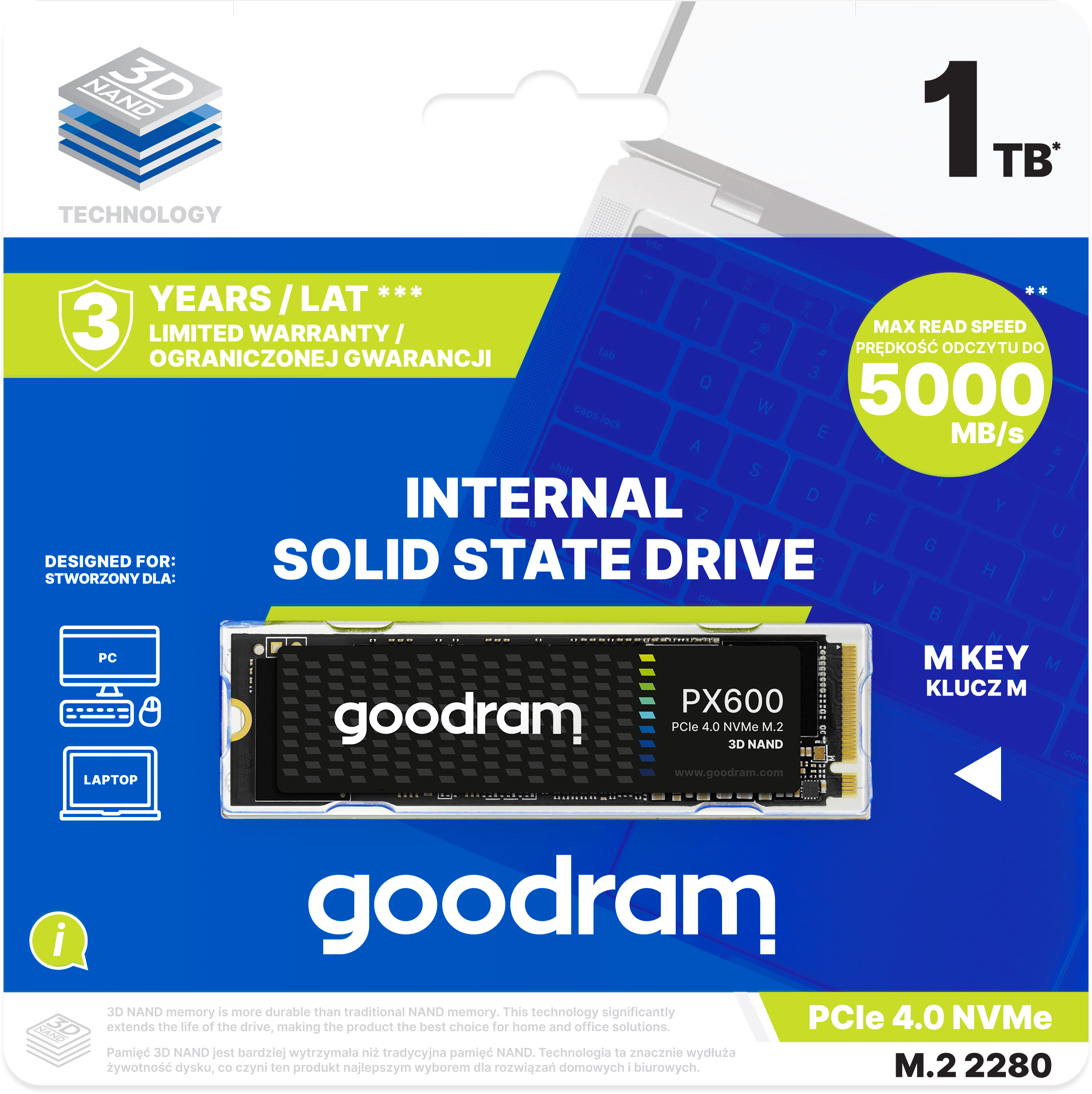 SSD 1Tb GoodRAM PX600 M.2 2280 PCIe NVMe Gen 4x4 3D NAND, Retail (SSDPR-PX600-1K0-80#) на малюнкі №4