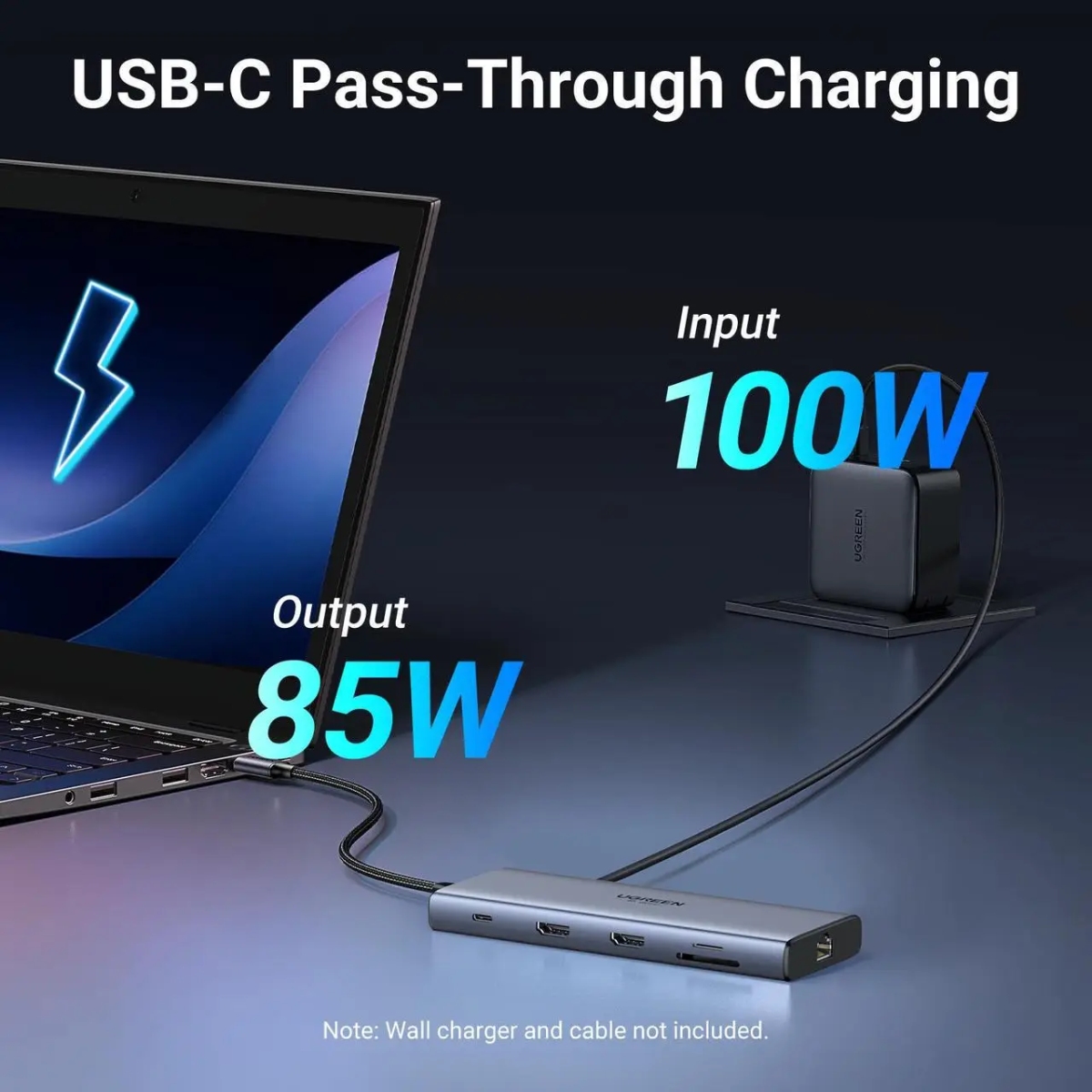 Док-станція USB3.2 Type-C -- HDMIx2,4K60Hz/2xUSB-A/2xUSB-C 3.2/ RJ45/SD/TF/PD 100W CM639 Ugreen (45380) на малюнкі №5