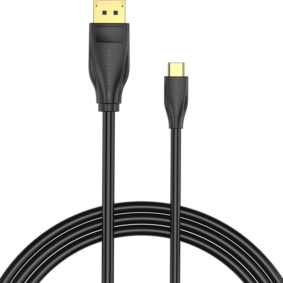 Кабель USB 3.1 Type-C M - DisplayPort M, 2.0м v.1.4 8K60Hz Aluminum Alloy чорний Vention (CGYBH) на малюнкі №1