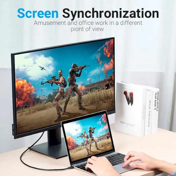 Кабель USB 3.1 Type-C M - DisplayPort M, 2.0м v.1.4 8K60Hz Aluminum Alloy чорний Vention (CGYBH) на малюнкі №7