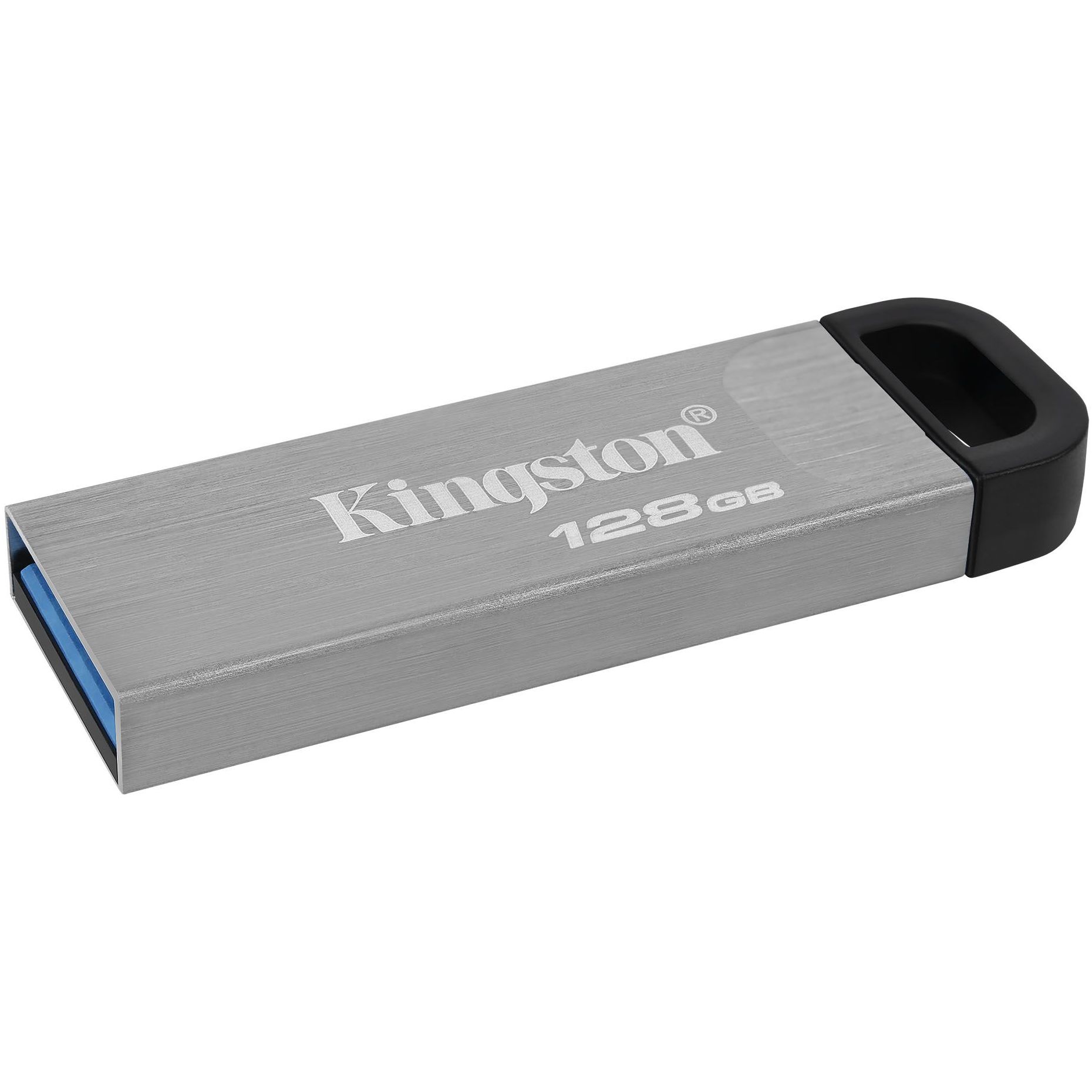 USB Flash Kingston 128GB USB 3.2 Gen 1 DataTraveler Kyson Metal, Silver/Black, Retail (DTKN/128GB#) на малюнкі №2