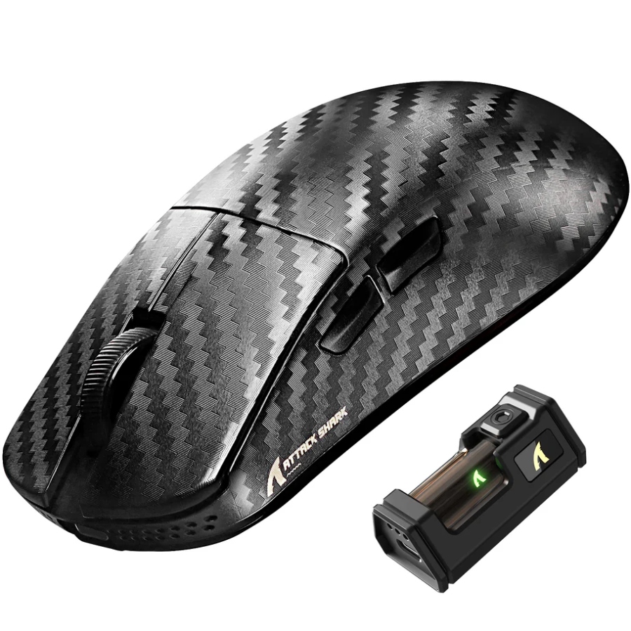Мишка Attack Shark R11 Ultra, Wireless/Bluetooth, 42000dpi. (PAW3950MAX) 6кн, Phantom Shark (R11ULTRAPS_AS) Чорний на малюнкі №2