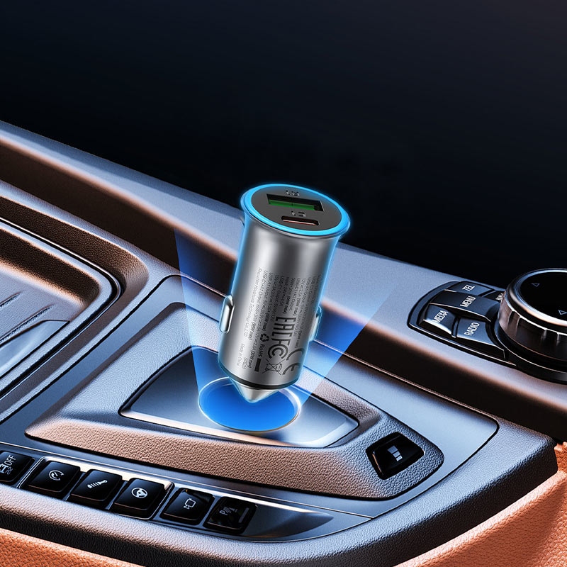 Автозарядка 2xUSB 95W (USB-C + USB-A) + cable USB-C B16 Acefast (6974316285304) на малюнкі №6