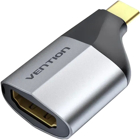 Перехідник USB 3.1 Type-C -- HDMI 2.0 (F), 4K 60Hz Aluminum alloy, Vention сірий (TCAH0) на малюнкі №1