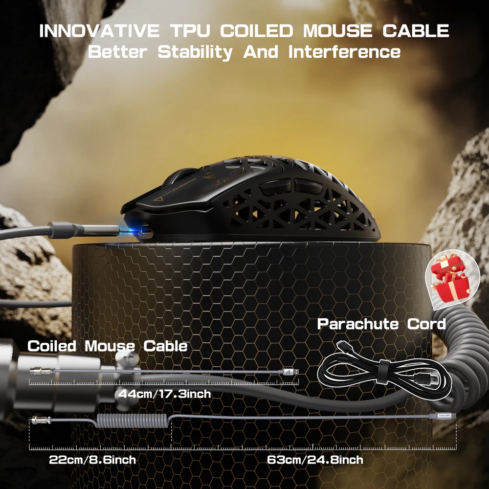 Мишка Attack Shark R5 Ultra, Wireless, PAW3950MAX сенсор, 42000dpi, 6кн, Black (R5ULTRAB_AS) Чорний на малюнкі №9