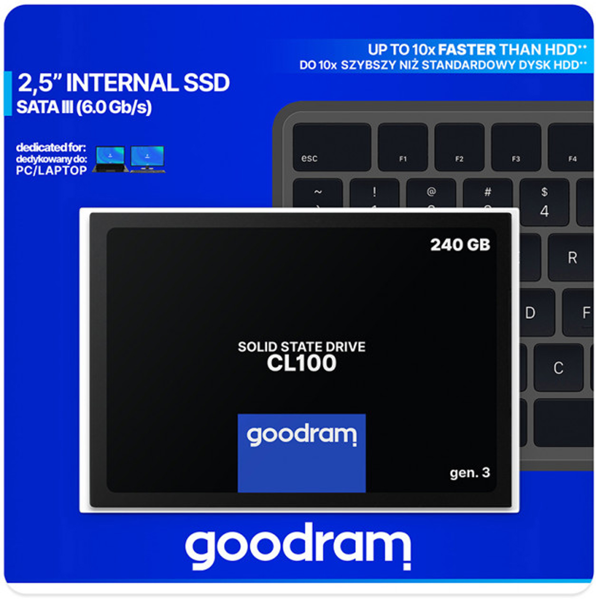 SSD 240Gb GoodRAM CL100 SATA III 2.5 TLC (SSDPR-CL100-240-G3#) на малюнкі №3