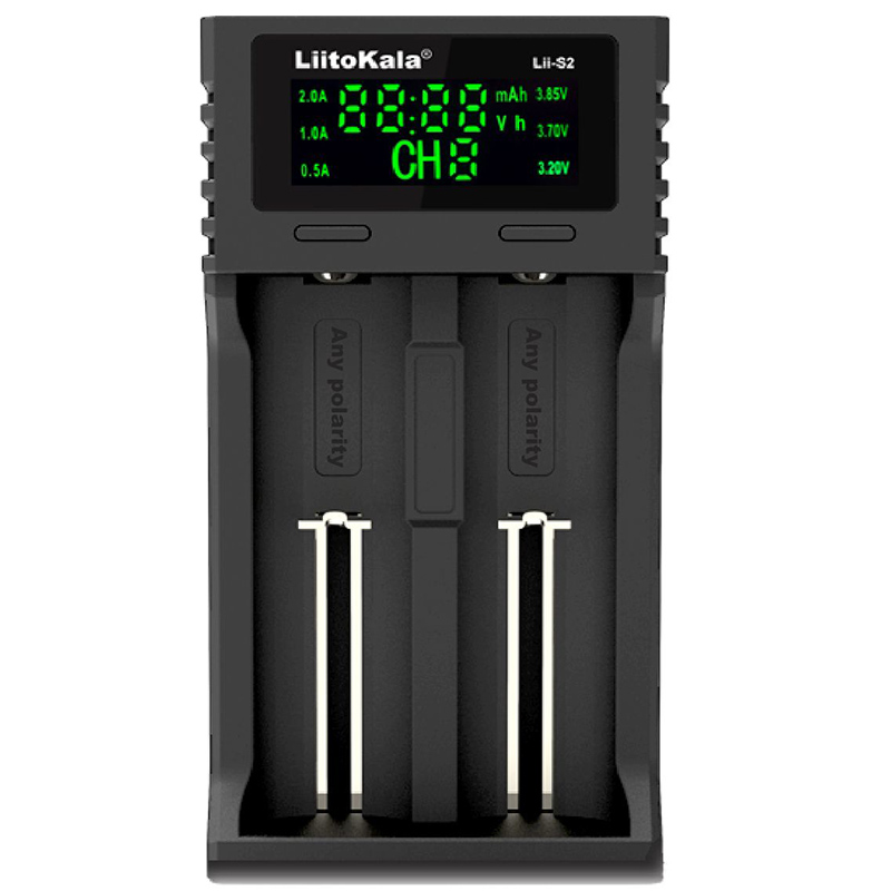 Зарядний пристрій LiitoKala Lii-S2, 2x(Lion/LiFePO4/NiMH/NiCd), Auto Polarity, Display (Lii-S2) на малюнкі №1