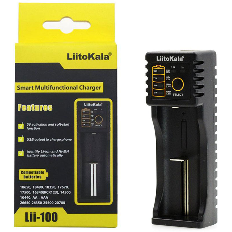 Зарядний пристрій LiitoKala Lii-100, 1x(Lion/NiMH/NiCd), 1A, Power Bank function (Lii-100) на малюнкі №6