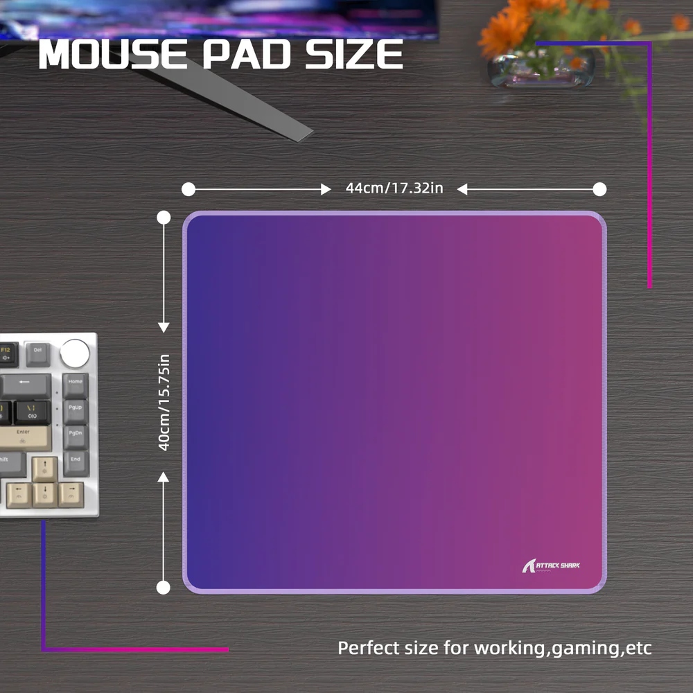 Ігрова поверхня Attack Shark CM03 eSport 450x400x4мм Violet-Blue gradient (CM03VBG_AS) малюнок на малюнкі №8