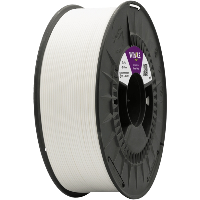 Пластик (Filament) WINKLE PETG 1кг, 1.75мм, льодовиково-білий (PET01000175BLAGLAWNK) Білий на малюнкі №1