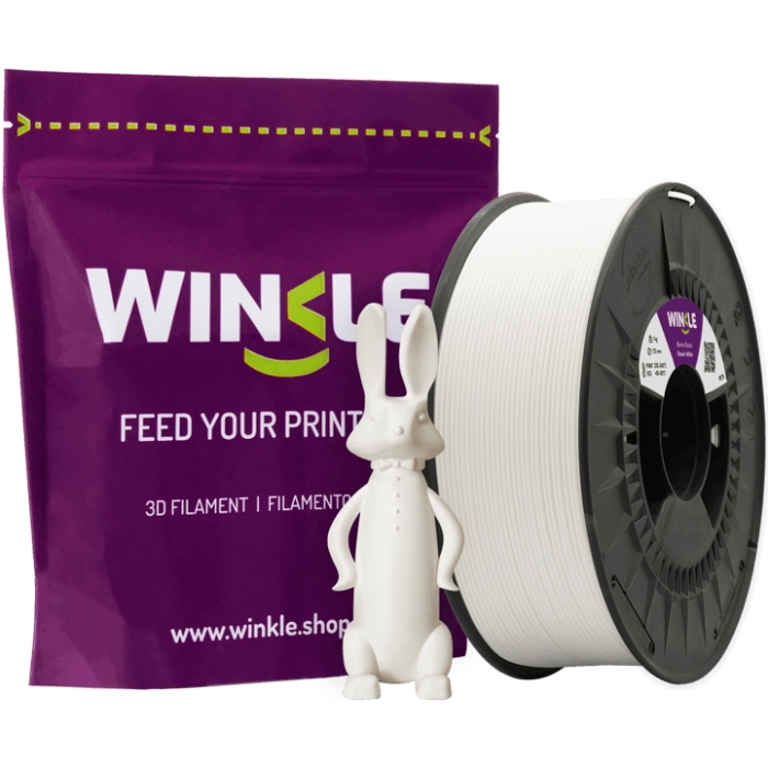 Пластик (Filament) WINKLE PETG 1кг, 1.75мм, льодовиково-білий (PET01000175BLAGLAWNK) Білий на малюнкі №2