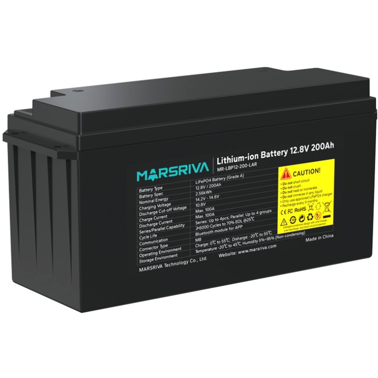 Акумуляторна батарея Marsriva LiFePO4, 12.8V/200Ah, 2.56kWh (MR-LBP12-200-LAR) на малюнкі №2