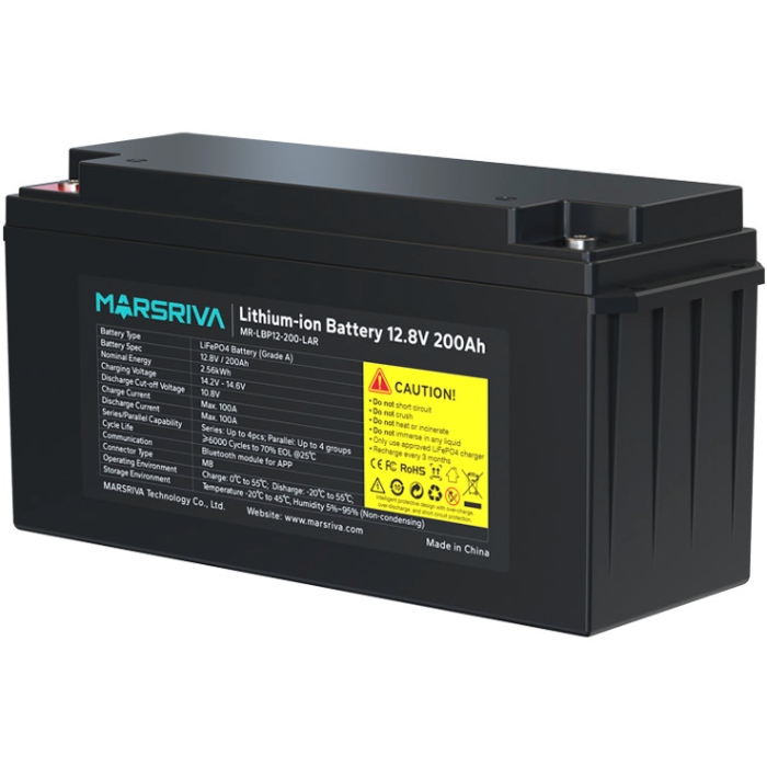 Акумуляторна батарея Marsriva LiFePO4, 12.8V/200Ah, 2.56kWh (MR-LBP12-200-LAR) на малюнкі №3