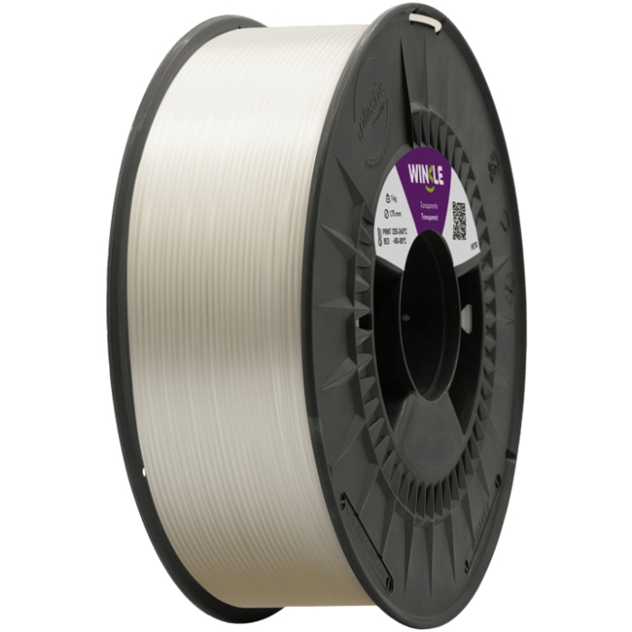 Пластик (Filament) WINKLE PETG 1кг, 1.75мм (PET01000175TRATRAWNK) прозорий на малюнкі №1