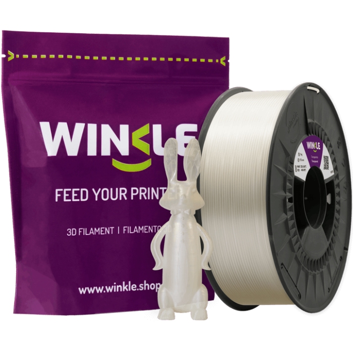 Пластик (Filament) WINKLE PETG 1кг, 1.75мм (PET01000175TRATRAWNK) прозорий на малюнкі №2