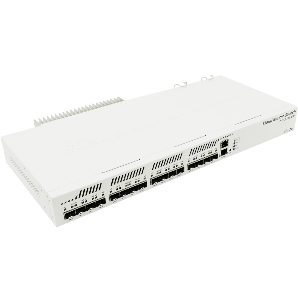 Комутатор Mikrotik CRS317-1G-16S+RM, 16x SFP/SFP+ cages, RouterOS Level 6, redundant power suppl (CRS317-1G-16S+RM) на малюнкі №1