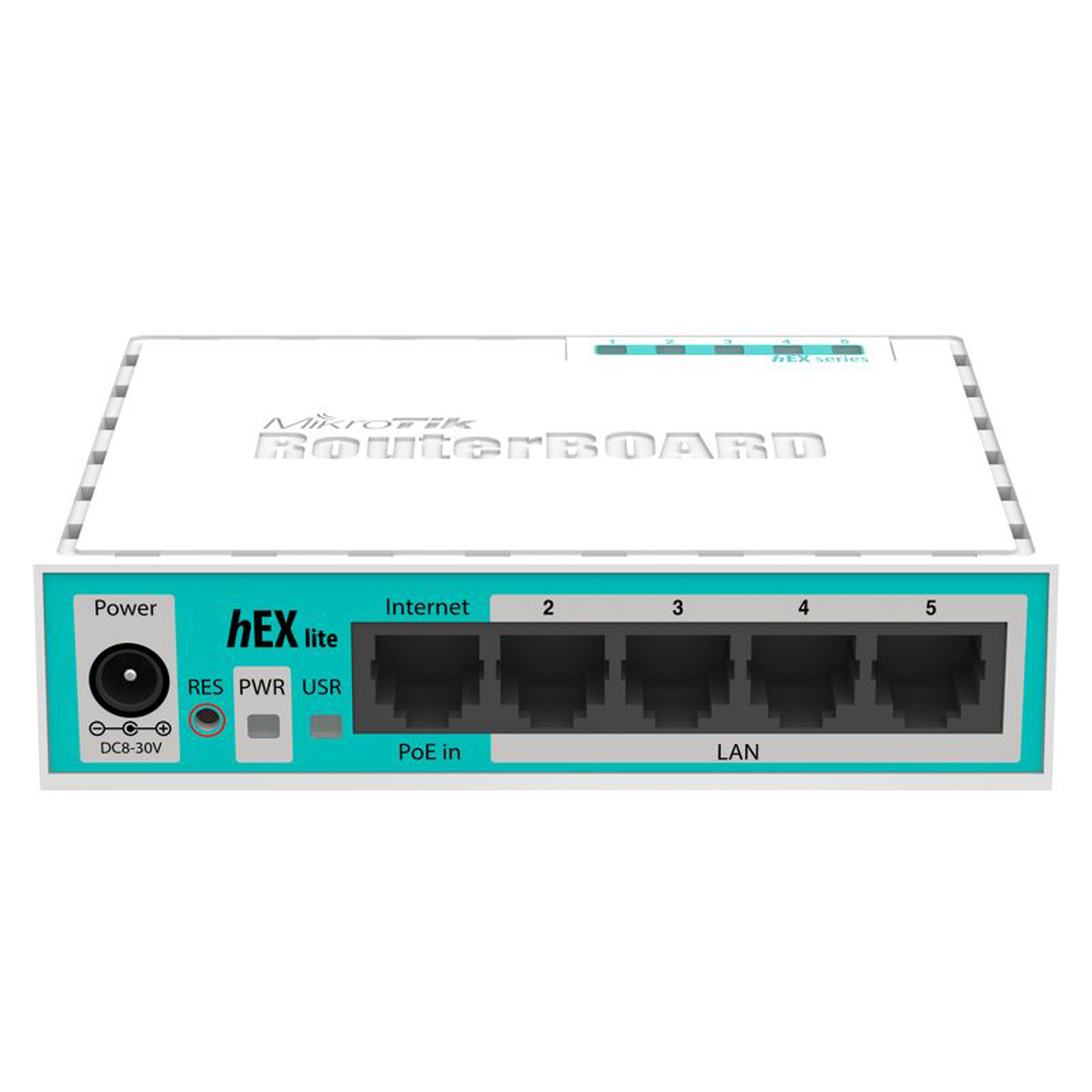 Маршрутизатор Mikrotik hEX lite with 850MHz CPU, 64MB RAM, 5 LAN ports, RouterOS L4, plastic (RB750r2) на малюнкі №2