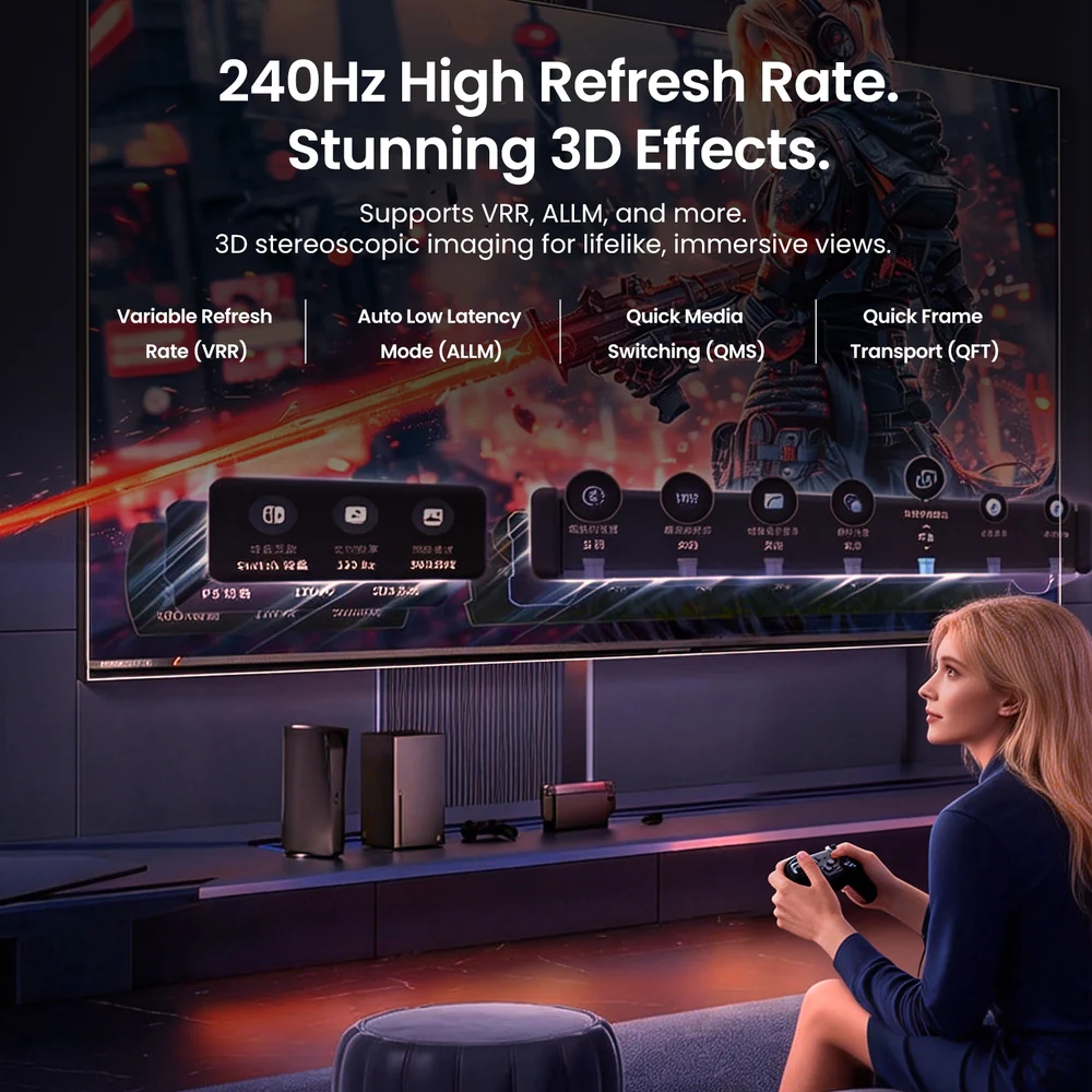 Кабель HDMI M - M, 50.0м, V2.1, Optical 8K 60Гц 48Gbps Aluminum Alloy, сірий Vention (ALTHX) на малюнкі №5