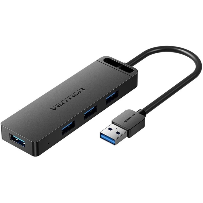 Хаб USB 3.0 - 4xUSB 3.0, 1.0м, з живленням Micro-USB,чорний Vention (CHLBF-SCB2) на малюнкі №1
