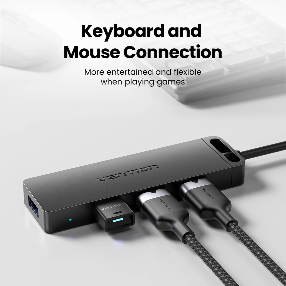 Хаб USB 3.0 - 4xUSB 3.0, 1.0м, з живленням Micro-USB,чорний Vention (CHLBF-SCB2) на малюнкі №6