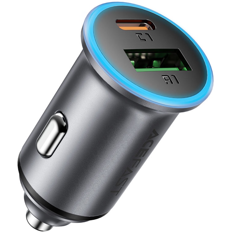 Автозарядка 2xUSB 65W (USB-C + USB-A) B15 Acefast (6974316284963) на малюнкі №1