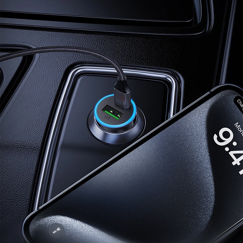 Автозарядка 2xUSB 65W (USB-C + USB-A) B15 Acefast (6974316284963) на малюнкі №6