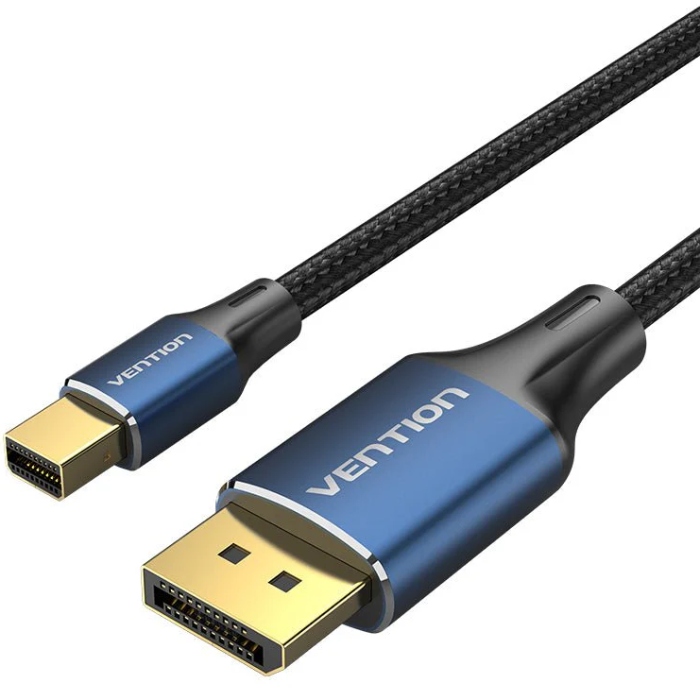 Кабель mini DisplayPort M - DisplayPort M 1.5 м, 8K 60hz, (7680x4320) двонаправлений,голубий,Vention (HCFLG) на малюнкі №1