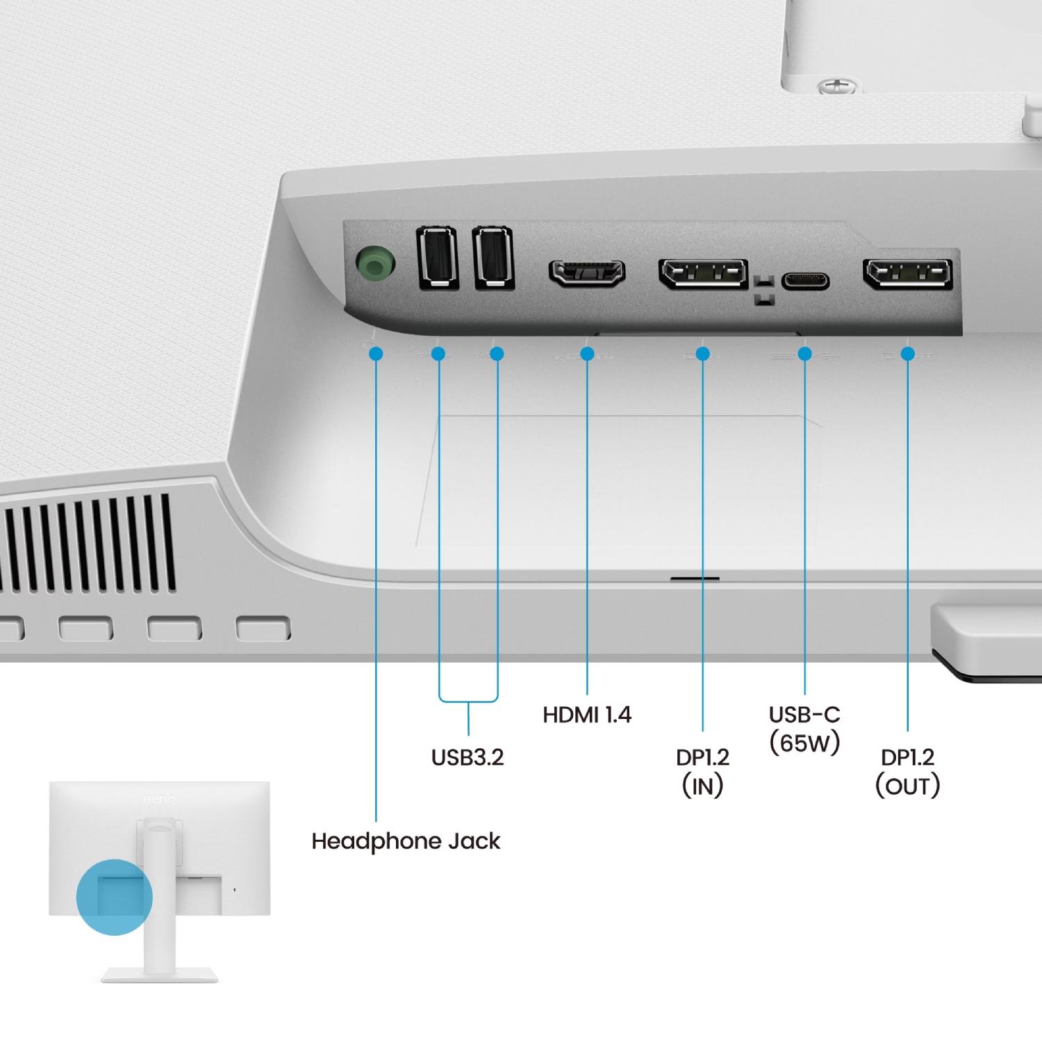 TFT 27 BenQ GW2786TC, IPS, 100hz, HDMI, DP, USB-C, колонки (9H.LMNLB.QBE) Білий на малюнкі №8