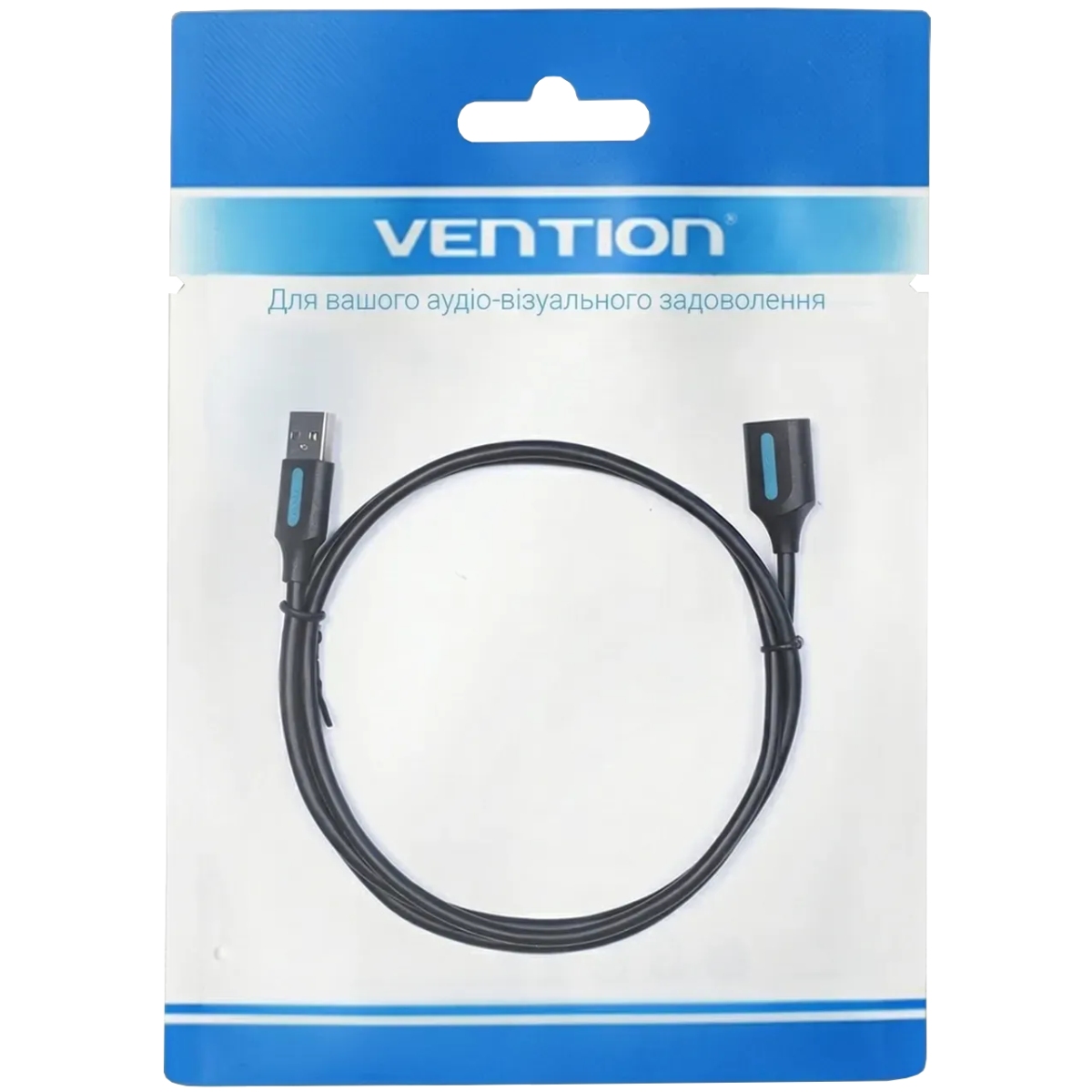 Кабель продовжувач USB 2.0 AM/AF 2.0м, PVC Type, чорний, Vention (CBIBH) Чорний на малюнкі №2