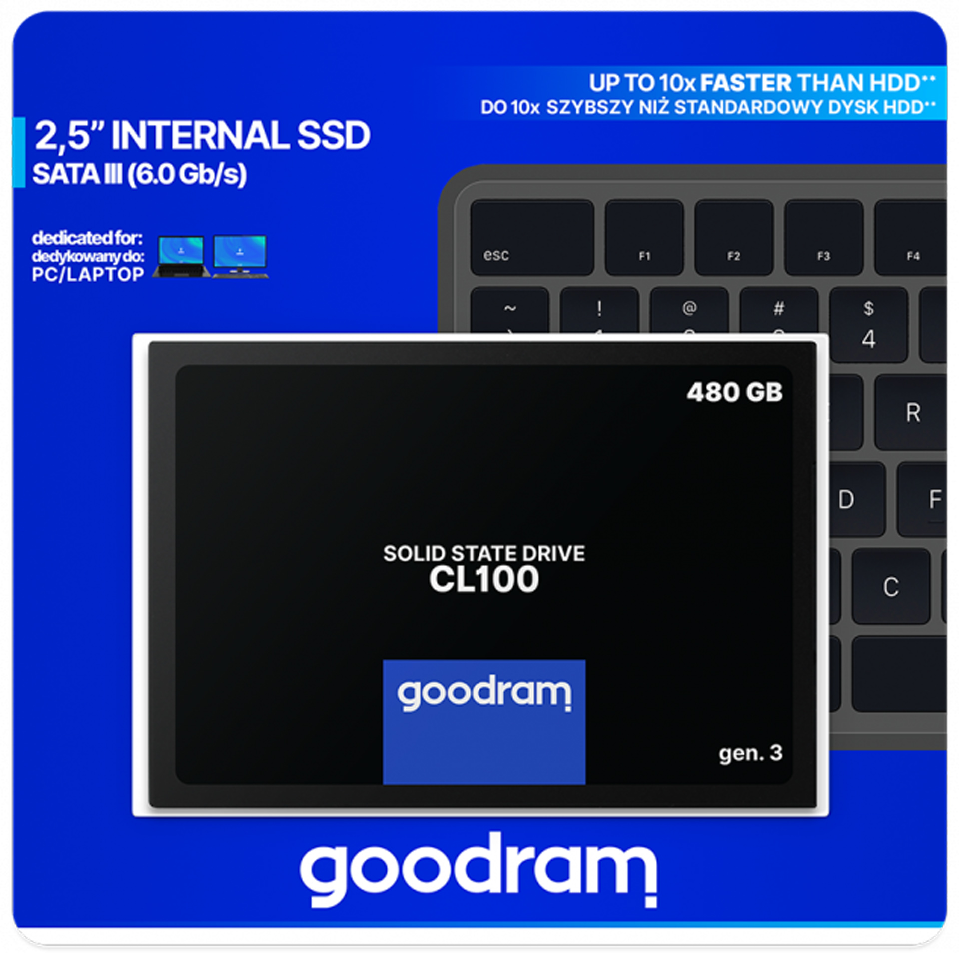 SSD 480Gb GoodRAM CL100 SATA III 2.5 TLC, Retail (SSDPR-CL100-480-G3#) на малюнкі №3