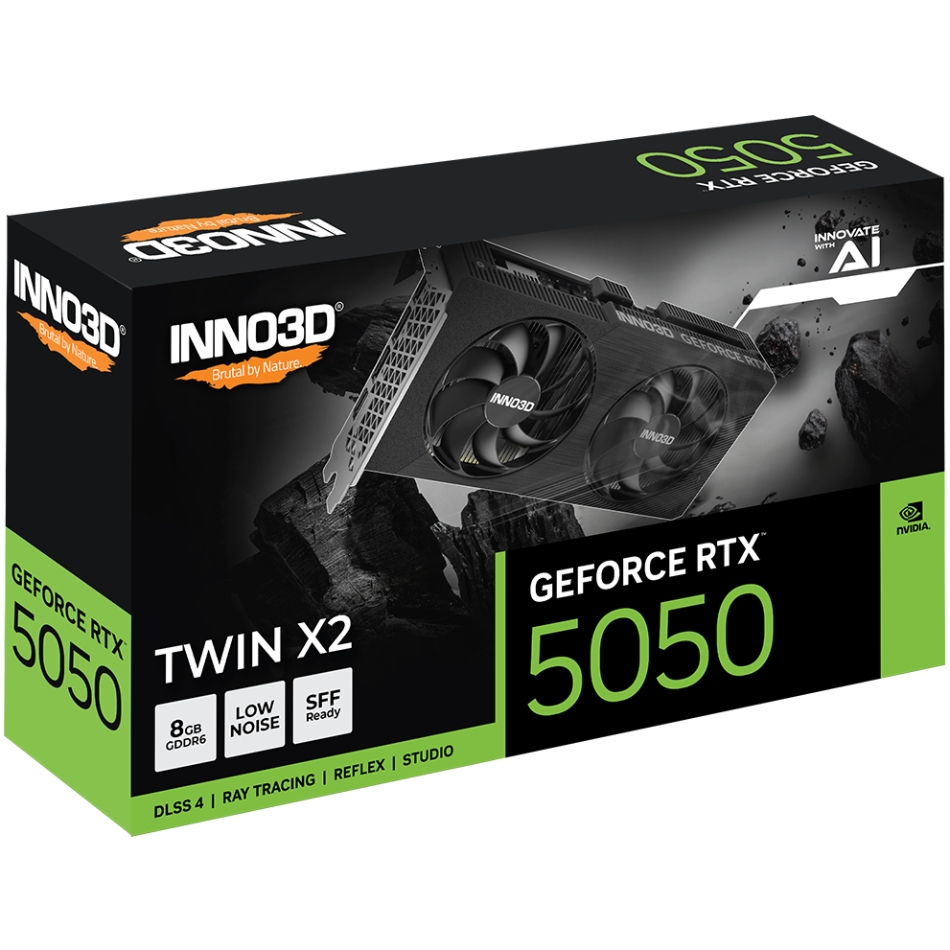 GeForce RTX5050 Inno3D TWIN X2, 8GB GDDR6 128bit PCI-E 5.0 (N50502-08D6-174071N) на малюнкі №2