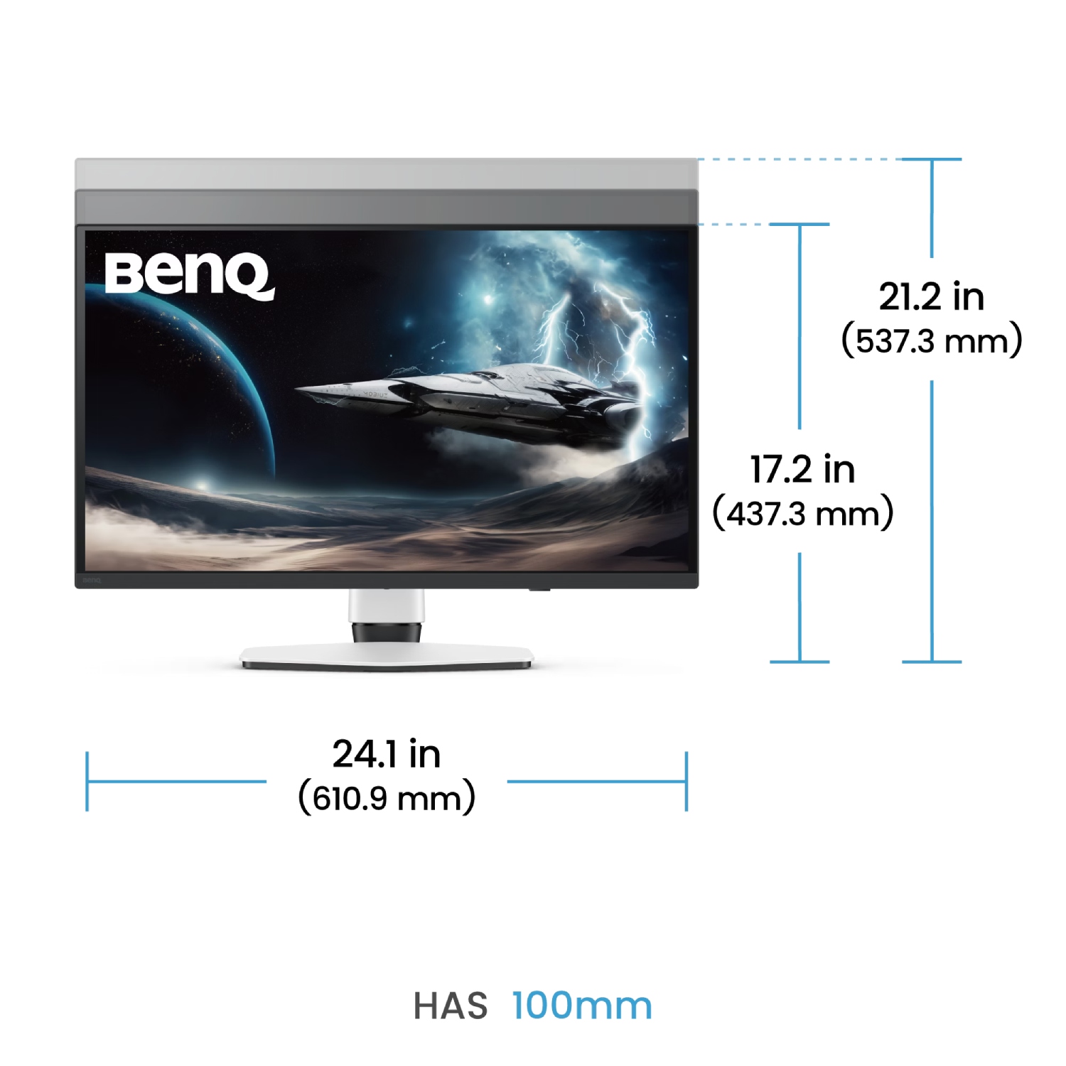 TFT 27 BenQ EX271QZ, OLED, QHD, 500Hz, HDMIx2, DP, USB-C, HAS, Pivot, білий (9H.LP3LA.TBE) білий/чорний на малюнкі №10