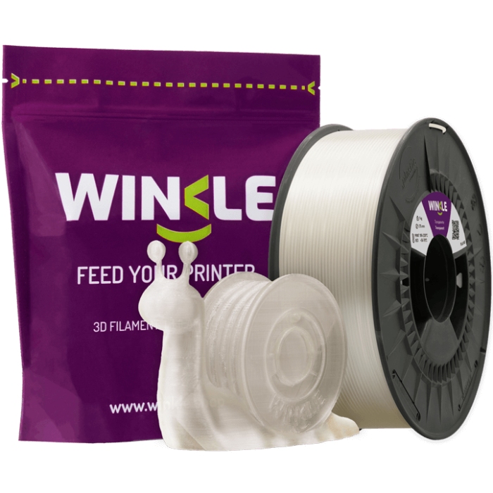 Пластик (Filament) WINKLE PLA HD 1кг, 1.75мм (PHD01000175TRATRAWNK) прозорий на малюнкі №2