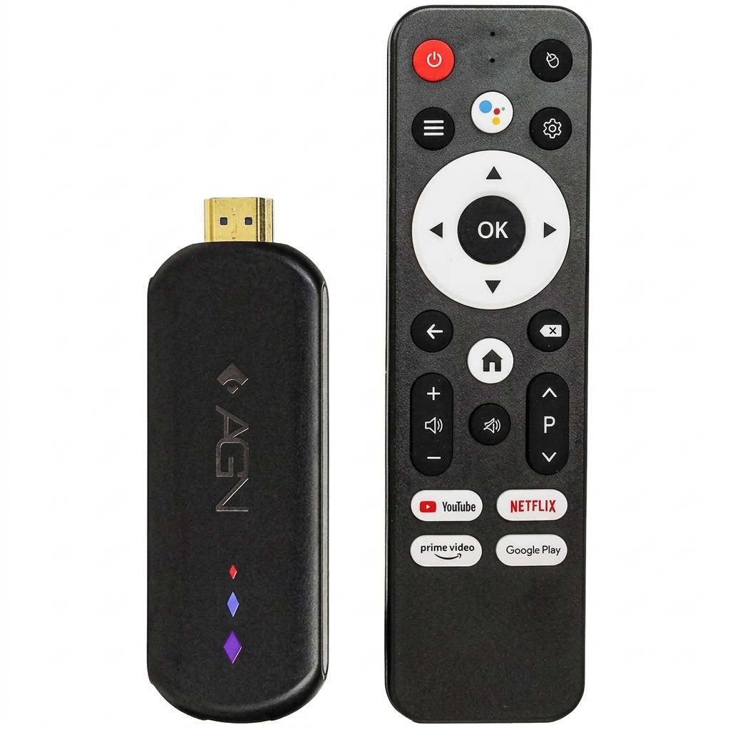 TV Медіаплеєр AGN Media Stick 2/16Gb/ Amlogic S905L3/ Android 14/ WiFi 2.4G+5G/ BT 5.4/ USB2.0/ чорн (AGNSTICK216) Чорний на малюнкі №1