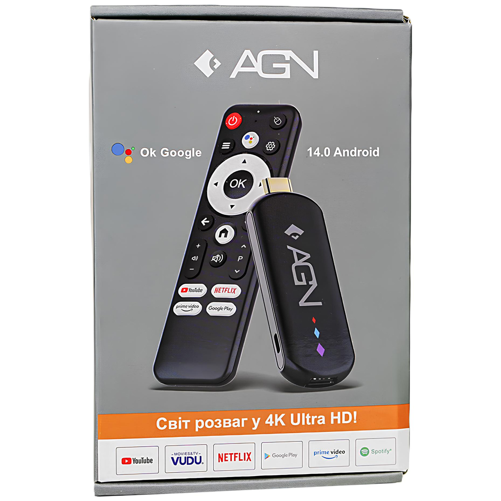 TV Медіаплеєр AGN Media Stick 2/16Gb/ Amlogic S905L3/ Android 14/ WiFi 2.4G+5G/ BT 5.4/ USB2.0/ чорн (AGNSTICK216) Чорний на малюнкі №8