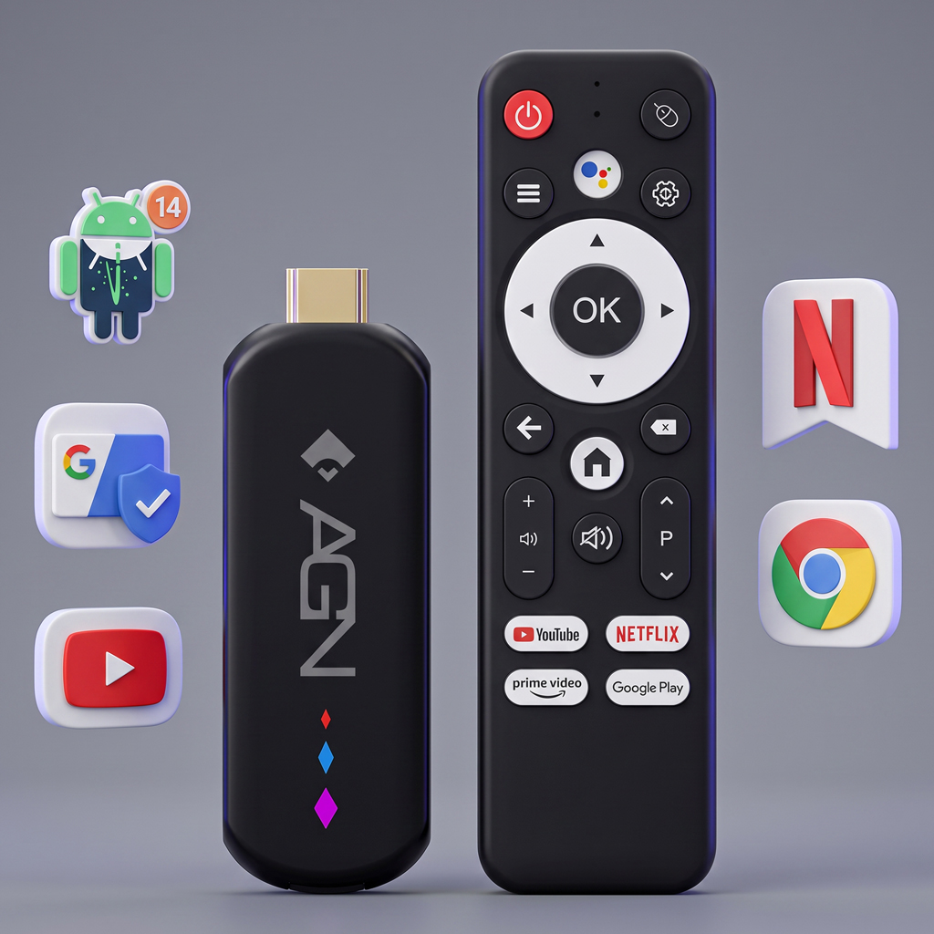 TV Медіаплеєр AGN Media Stick 2/16Gb/ Amlogic S905L3/ Android 14/ WiFi 2.4G+5G/ BT 5.4/ USB2.0/ чорн (AGNSTICK216) Чорний на малюнкі №9