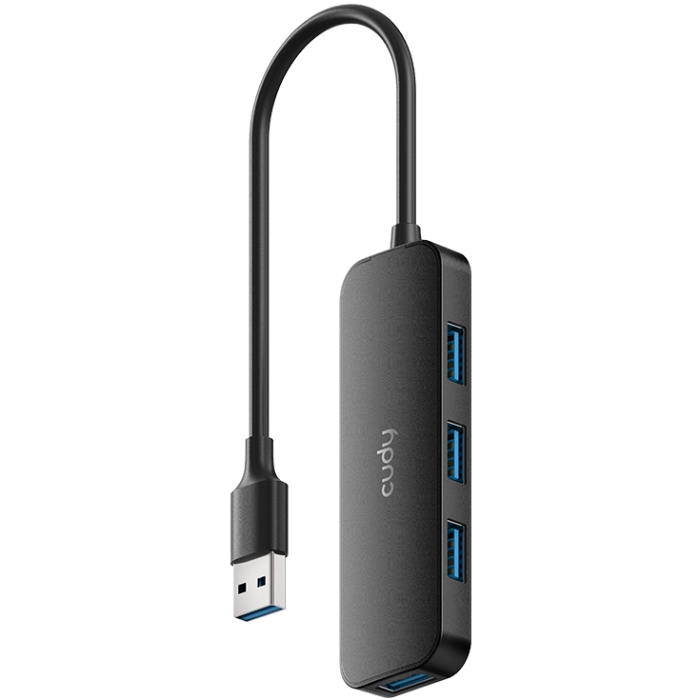 Хаб USB 3.0 Type-A - 4хUSB 3.0 чорний Cudy (UH40A) на малюнкі №1