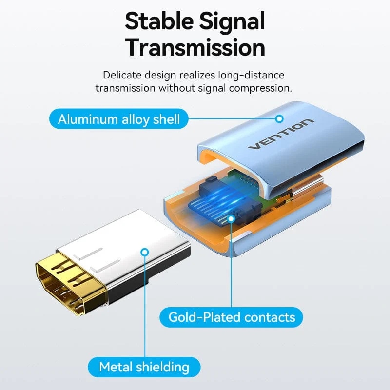 Перехідник HDMI F - HDMI F, 8K 60Гц, Aluminium alloy, голубий, Vention (AIUH0) на малюнкі №4