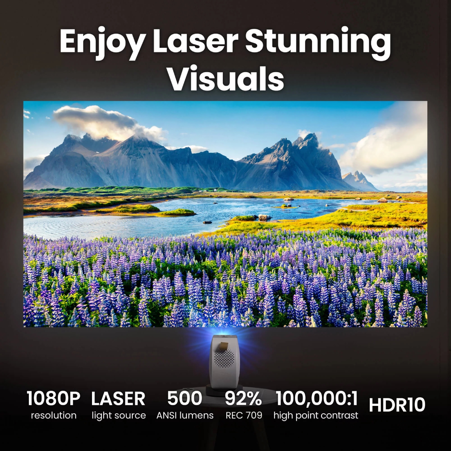 Проєктор BENQ GV50, лазерний,DLP,1080P,ANSI 500Lm,100000:1,Android11,HDMI,USB,Wi-Fi,BT5.0,16:9,білий (9H.JSR77.59E) на малюнкі №10
