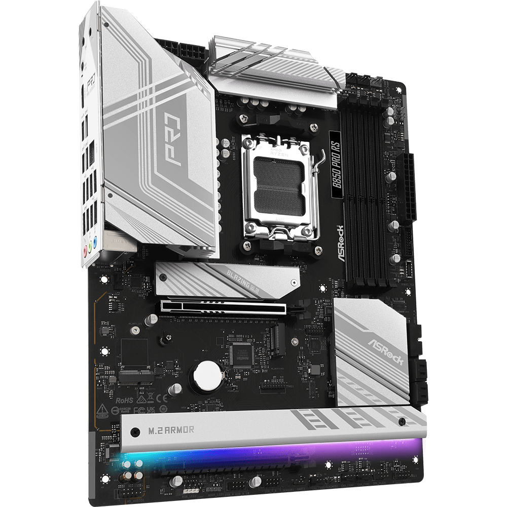 ASRock (AM5/B850, 4*DDR5, 2xPCIex16, HDMI/DP, 4xSATA,4xM.2, 2.5GLan, ATX) (B850 Pro RS) на малюнкі №2