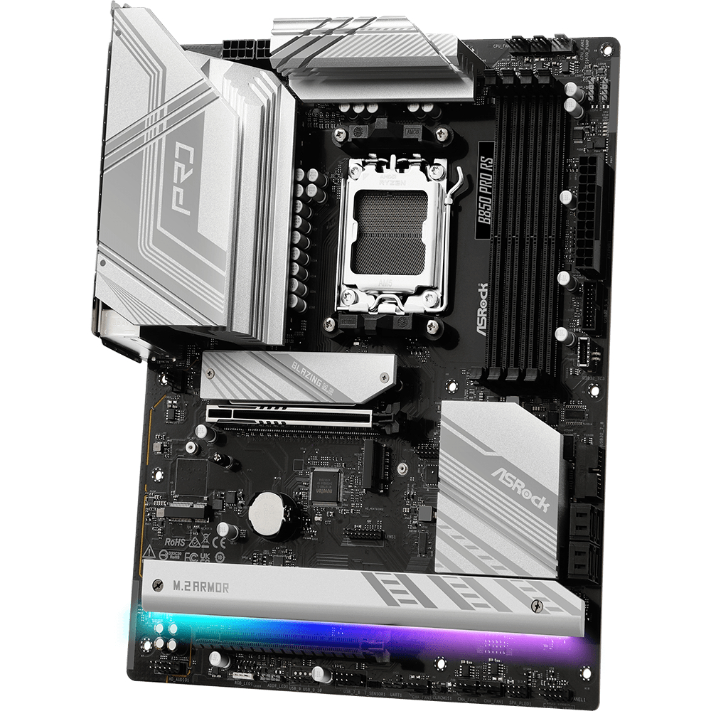ASRock (AM5/B850, 4*DDR5, 2xPCIex16, HDMI/DP, 4xSATA,4xM.2, 2.5GLan, ATX) (B850 Pro RS) на малюнкі №3