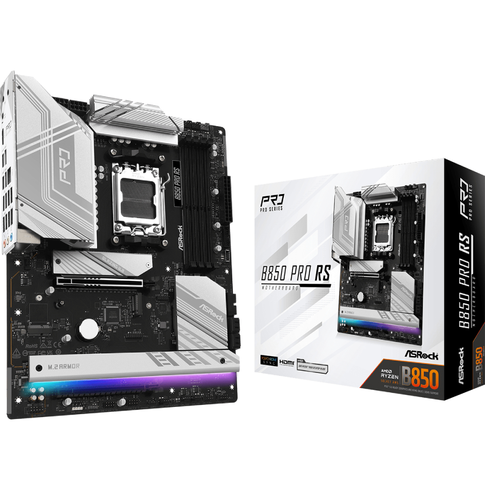 ASRock (AM5/B850, 4*DDR5, 2xPCIex16, HDMI/DP, 4xSATA,4xM.2, 2.5GLan, ATX) (B850 Pro RS) на малюнкі №5