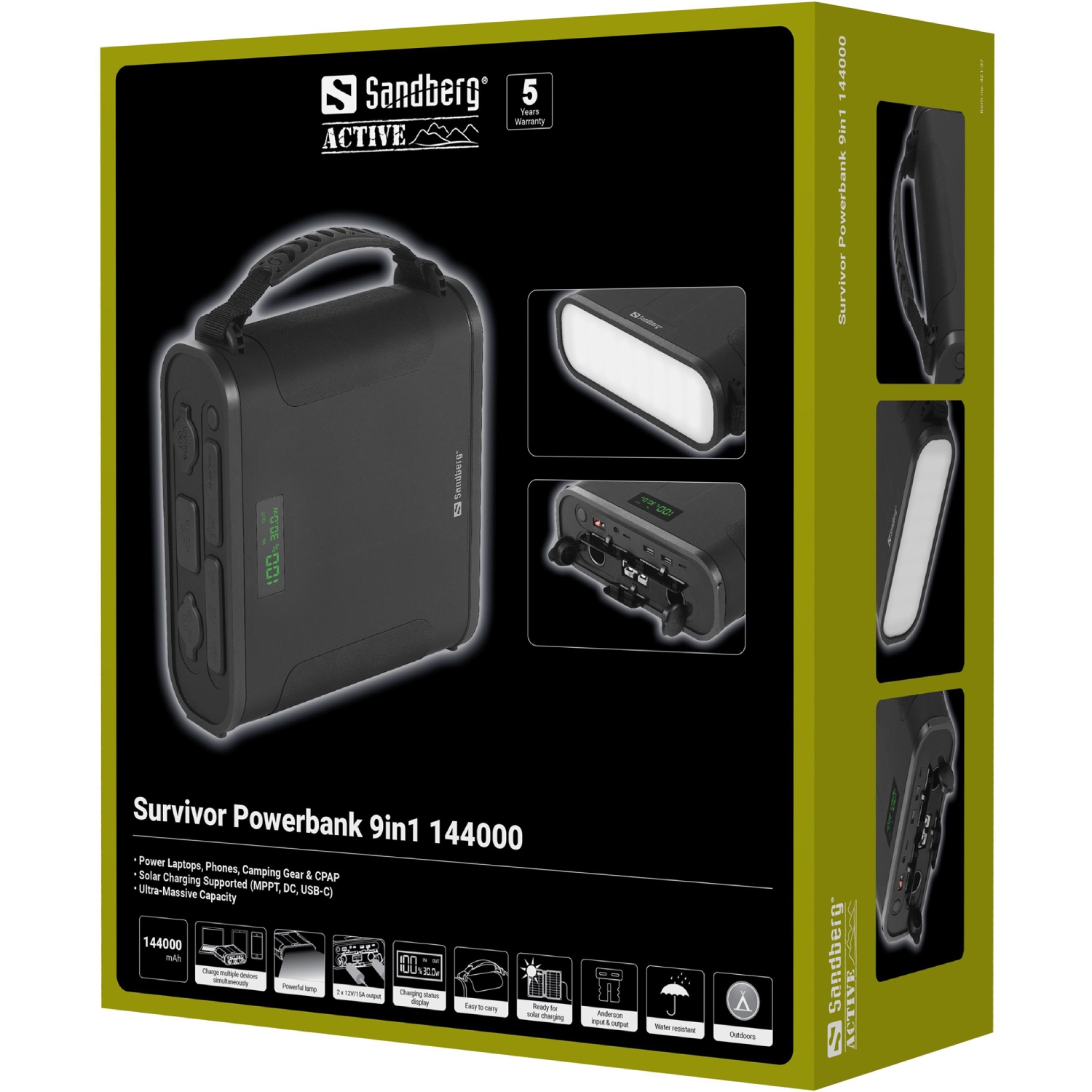 УМБ Sandberg 144000mAh Survivor 460.8 Вт/год, DC12-24В, 2xUSB-C, 2xUSB-A, 2xCar Lighter, MTTP (421-37) на малюнкі №7