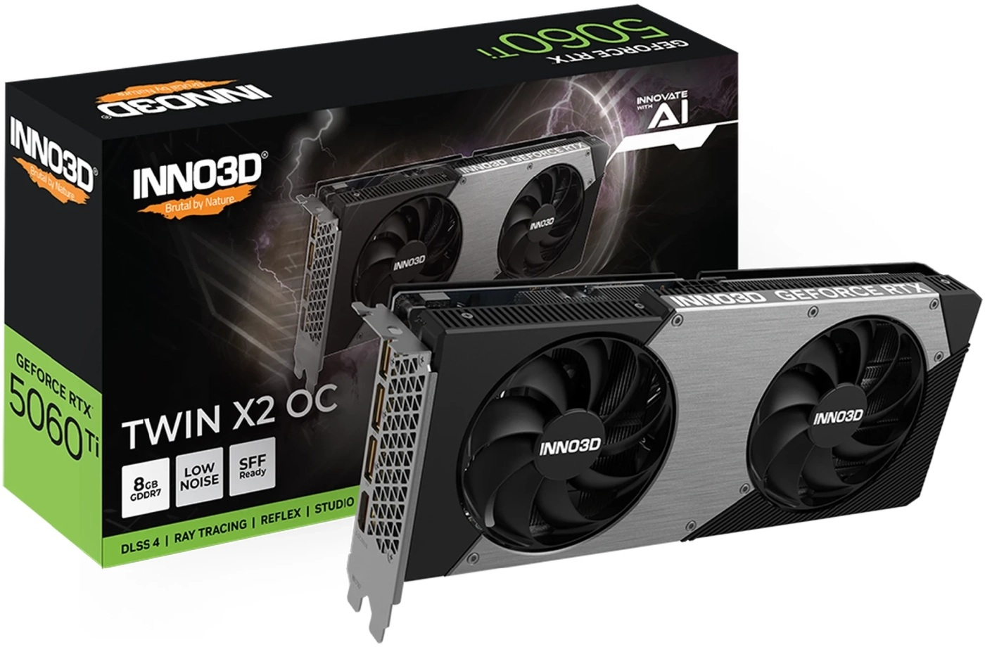 GeForce RTX5060 Ti Inno3D TWIN X2 OC, 8GB GDDR7, 128bit, PCI Express 5.0 (N506T2-08D7X-193075N) на малюнкі №5
