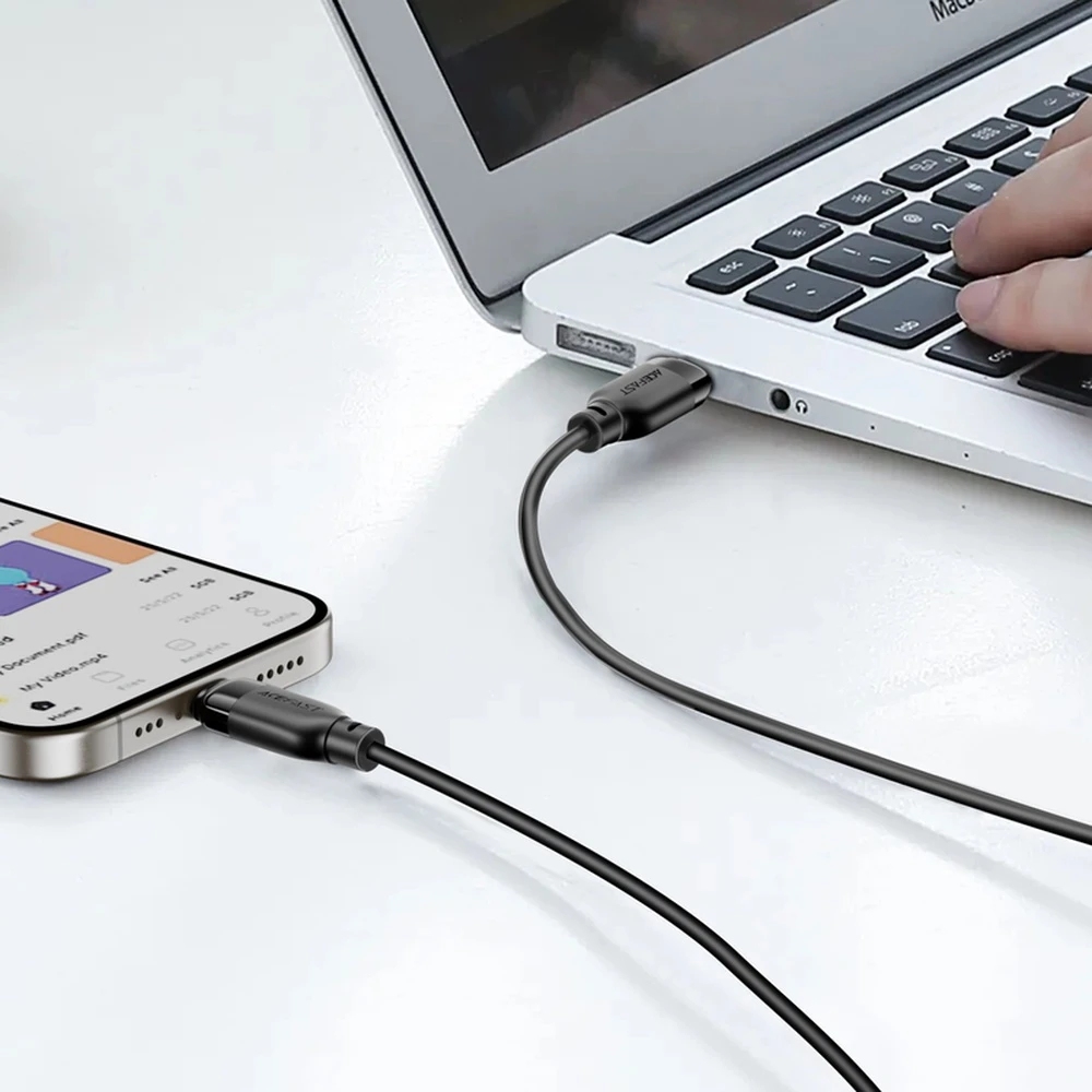 Кабель USB 2.0 Type-C M-Lightning M, 2.0м, чорний, TPU C16-05 Acefast (6974316286288) Чорний на малюнкі №5