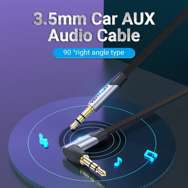 Кабель AUX Audio TRS M/M, кут 90°, 0.05м сірий, Aluminum Alloy Vention (BANHD) Сірий на малюнкі №4