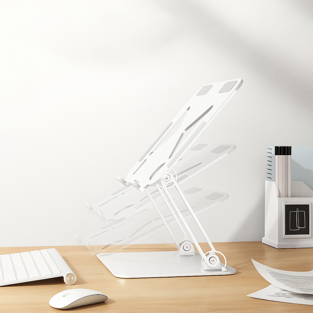 Підставка для ноутбука Laptop Stand 10-17 Aluminum Alloy Media-Tech біла (MT2661W) Білий на малюнкі №7